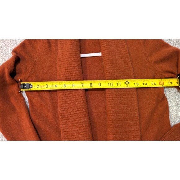 Banana Republic Women 100% Cashmere Shawl Collar Cardigan Medium Showgirl Orange - Picture 4 of 11